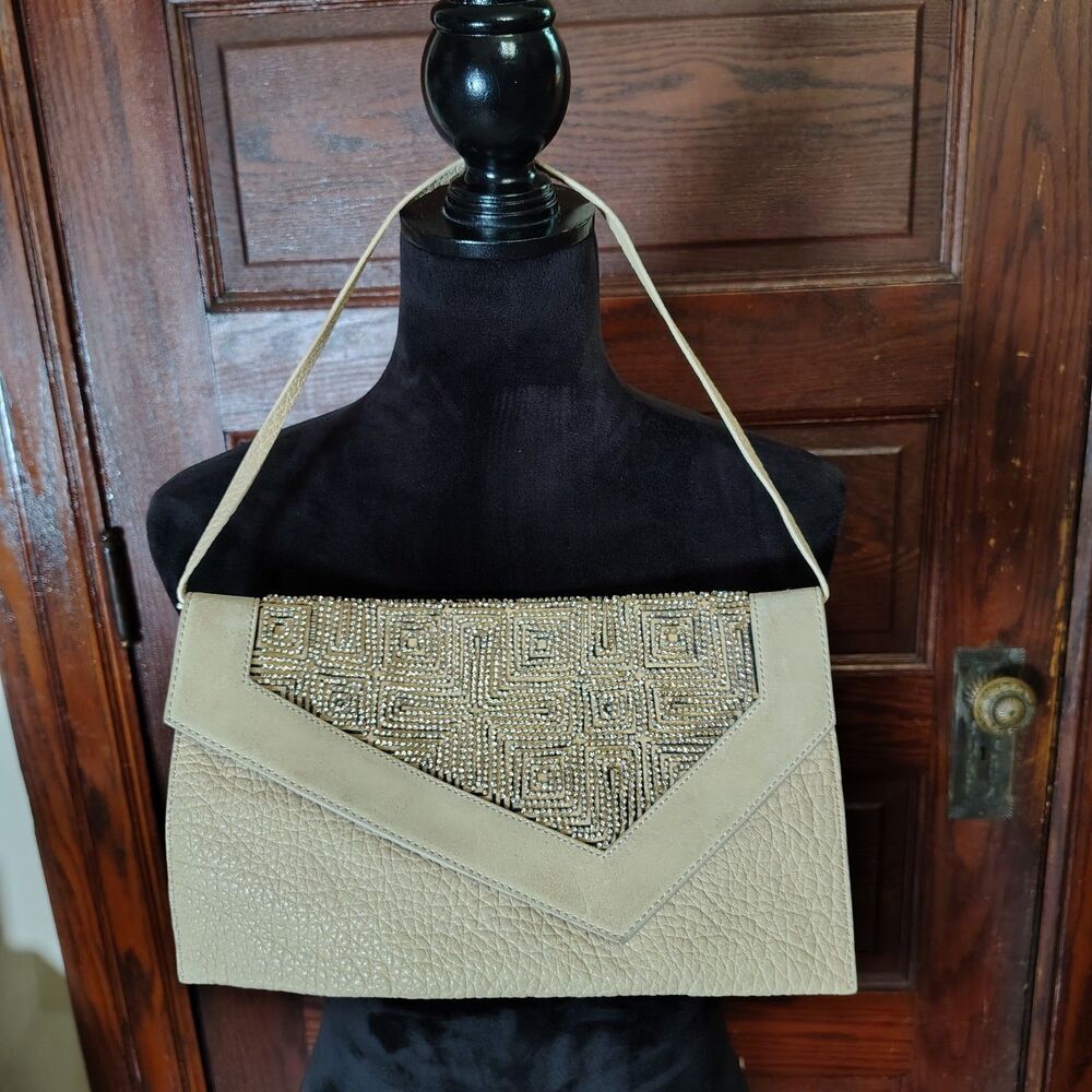 Vera Bradley Tan Diamond Embellished Evening Purse